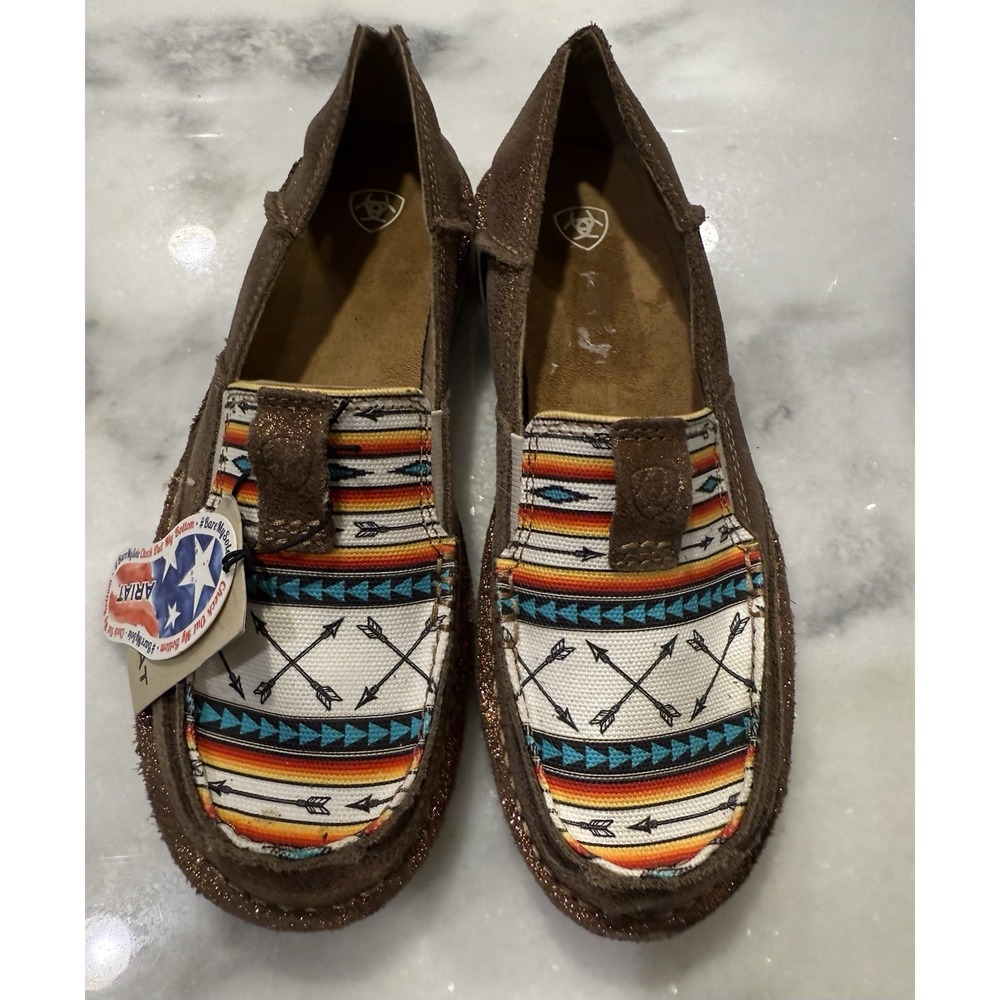 Ariat Cruiser Rose‎ Gold Aztec Arrow Print Canvas Loafer Size 8.5 New With Tags